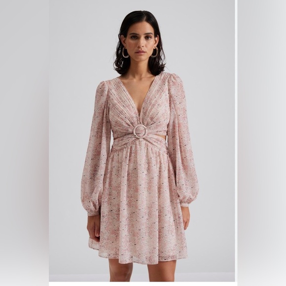 NWT By Malina Scandinavian fashion Elegant Pink Long Sleeve Dress|size L - Picture 1 of 12